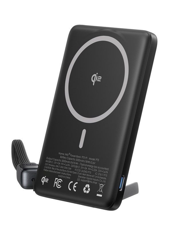 INIU MagPro Slim 5K Black | P75-P1 Powerbank - musta - 5000 mAh