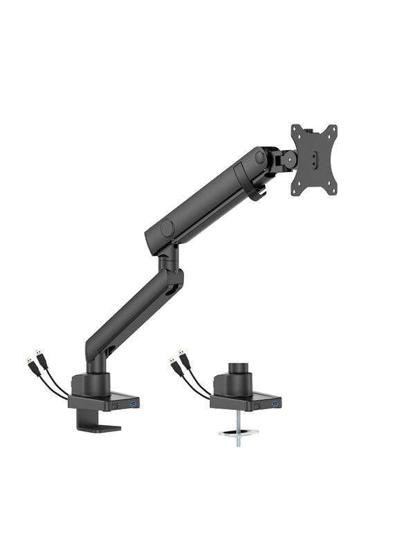 DUTZO Monitorivarsi yhdelle näytölle (17"-40") - Pro+ 1 x USB A & 1 x USB C-malli (Harmaa / Musta)