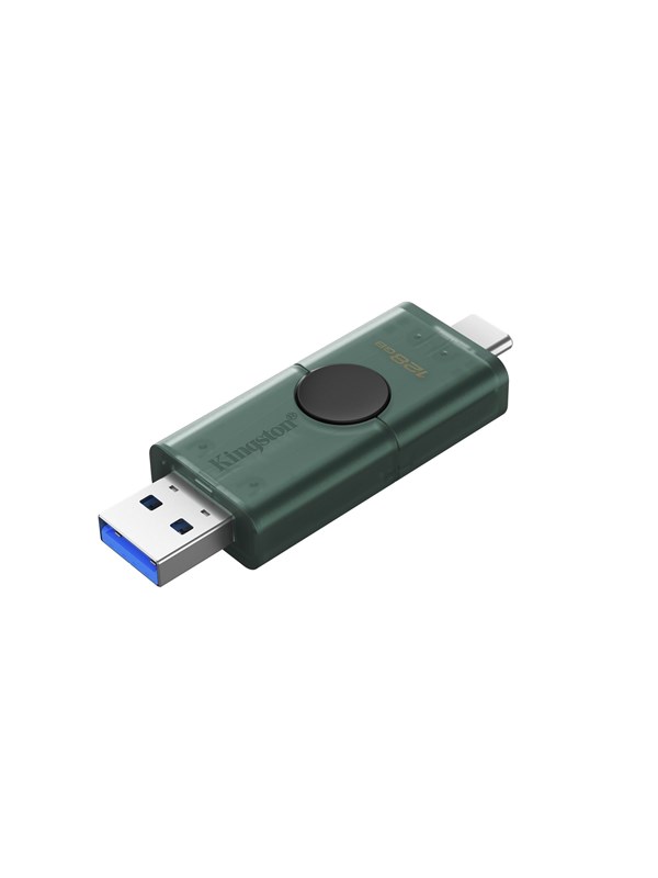 Kingston Technology DataTraveler 128 GB USB-A + USB-C 3.2 Gen 1 DuoG2, 256 GB, USB Type-A / USB Type-C, 3.2 Gen 1 (3.1 Gen 1), muut, 10 g, musta, vihreä