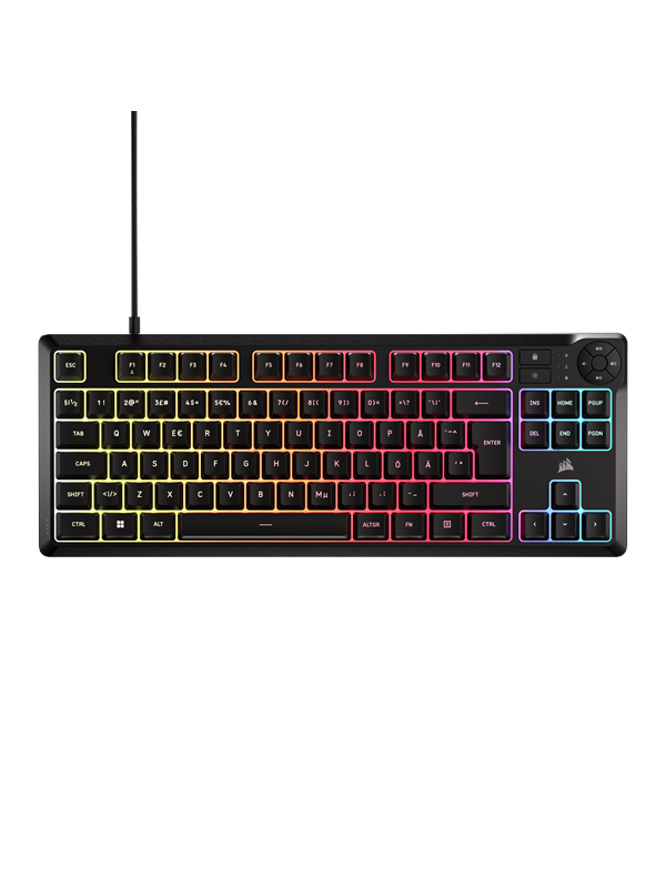 Corsair K55 Core TKL - Pelinäppäimistö - ilman numpadia - Pohjoismainen - Musta