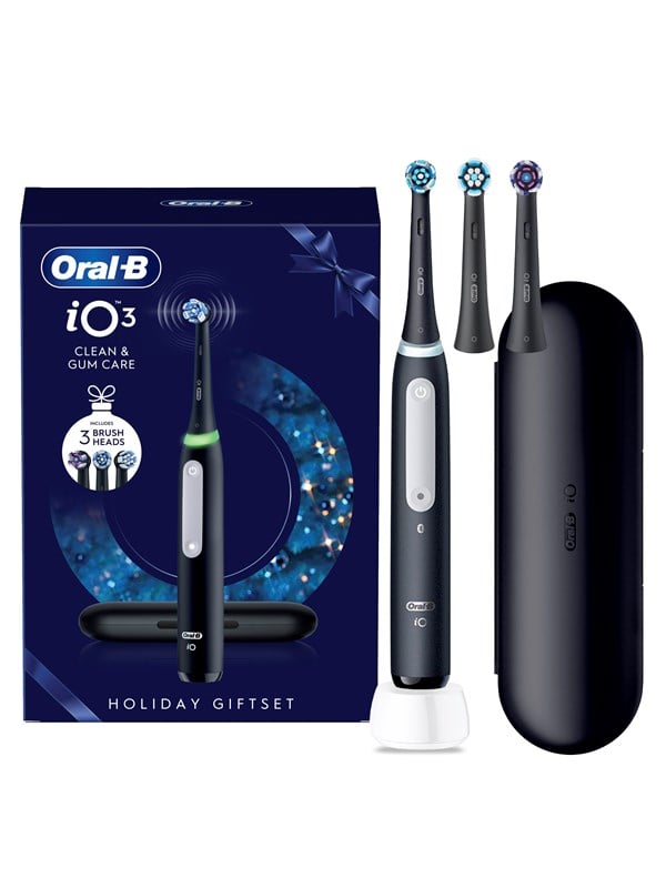 Oral-B Hammasharja iO3 Black Gift Pack - incl. Travel Case + 2 extra refills