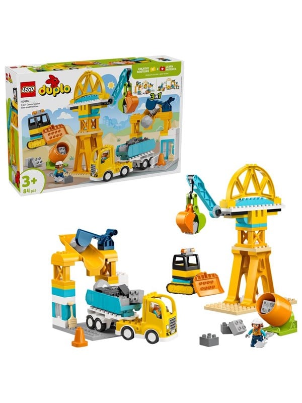 LEGO DUPLO 10476 Rakennustyömaa ja työmaa-ajoneuvot 3in1