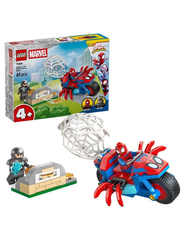 LEGO Spidey 11206 Spidey jahtaa Rhinoa moottoripyörällään