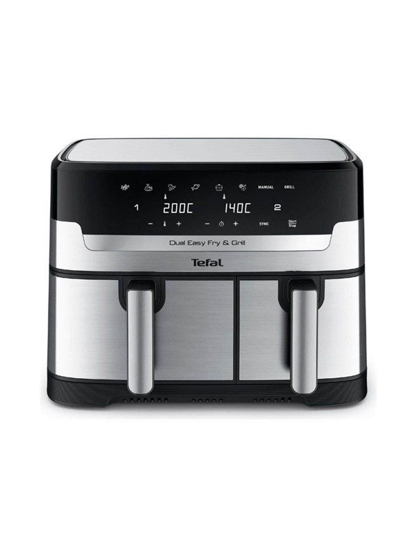 Tefal Dual Easy Fry & Grill EY905D10 - double hot air fryer - stainless steel