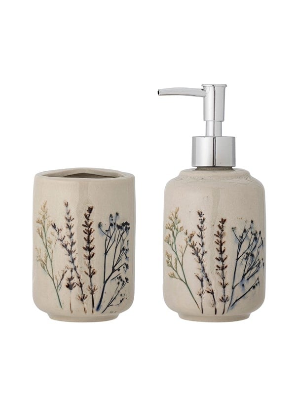 Bloomingville - Bea Soap Dispenser Set - Stoneware