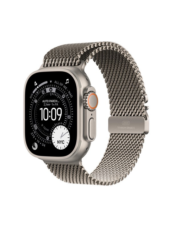 Apple Watch Ultra 3 GPS + Cellular 49mm Natural Titanium Case with Natural Titanium Milanese Loop - Large