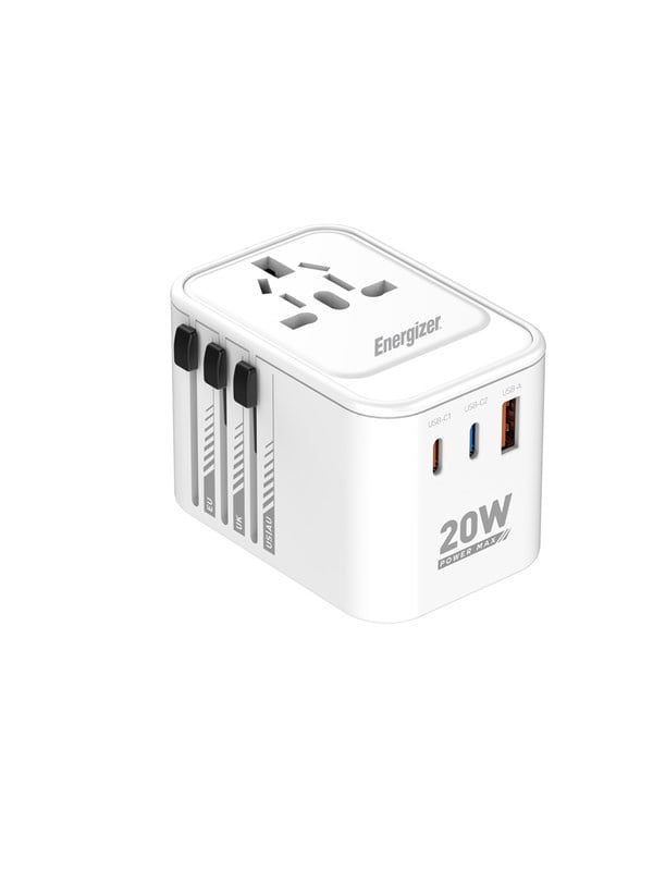 Energizer Global Matkalaturi - 20W - PD (2xUSB-C + USB-A)