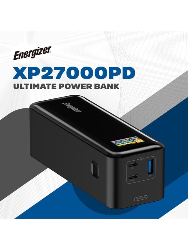 Energizer Varavirtalähde - 140W - 2x USB-C PD 3.1 - USB-A - 27000 mAh