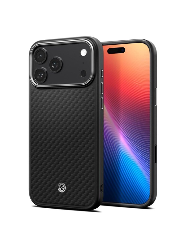 Spigen Enzo Aramid T - black silver - iPhone 17 Pro