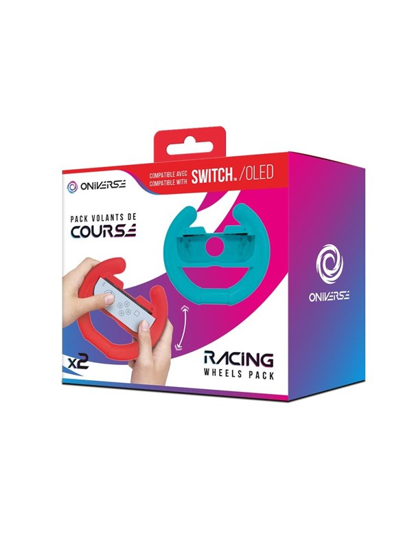 Oniverse Racing Wheel Controller Holders - Blue/Red (2-Pack) - Nintendo Switch