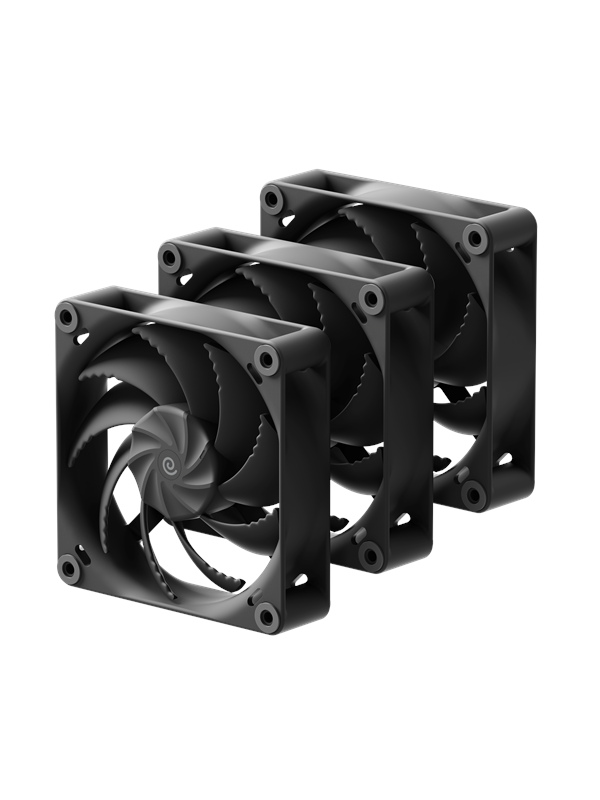 Havn H12 - Triple pack - Kotelotuuletin - 120mm - musta - 32 dBA