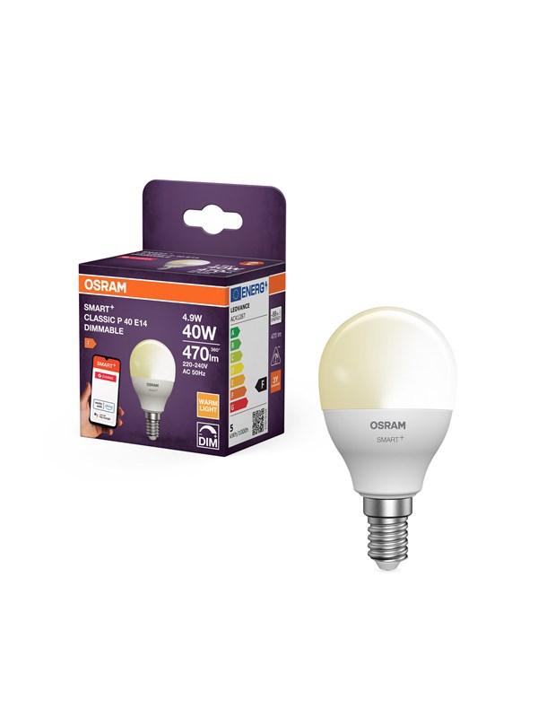 Osram SMART+ mini-ball 470lm 4.9W/827 (40W) frosted E14 Zigbee