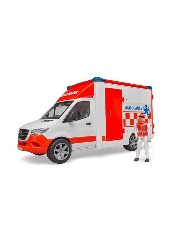 Bruder Mercedes-Benz Sprinter -ambulanssi kuljettajalla
