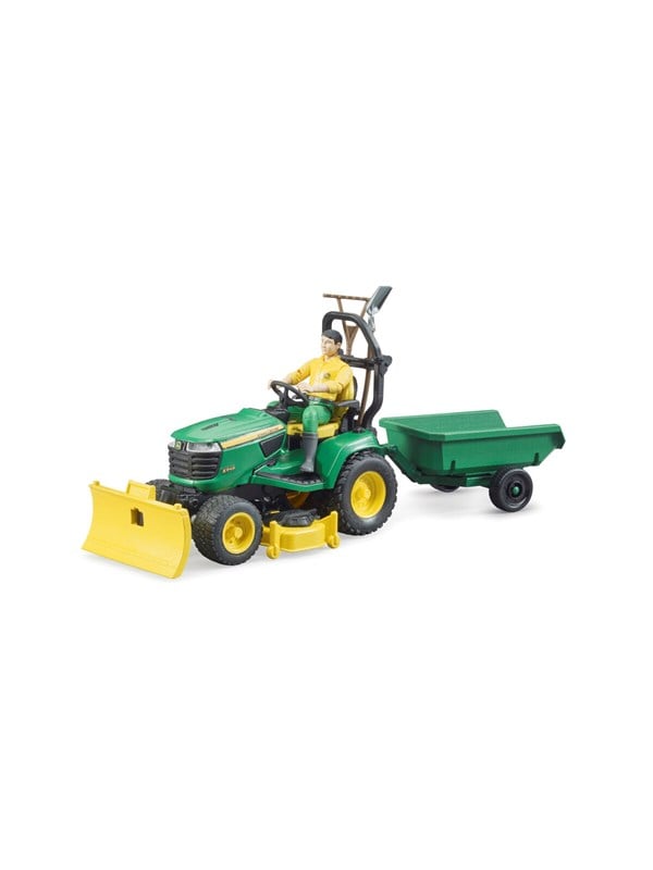Bruder bworld John Deere -puutarhatraktori ja perävaunu