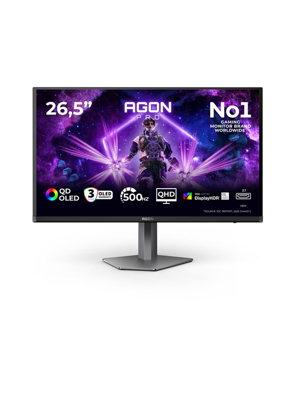 26.5" AOC AGON PRO AG276QKD2 - 2560x1440 (QHD) - 500Hz - QD-OLED