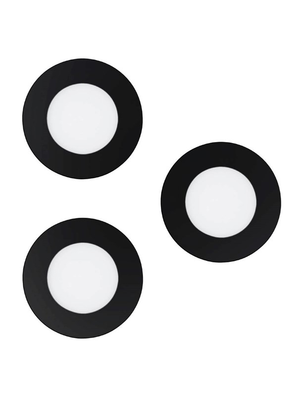 EGLO SISÄÄNRAKENNETTU FUEVA-Z. SARJA Ø85 CCT/RGB 3X390LM 2700-6500K IP44 MUSTA