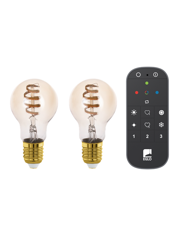 EGLO E27 LED-Z A60 SPIRAL TW 4.9W 360LM KELTAINEN 2 KPL KAUKOSÄÄTIMELLÄ B.-Z