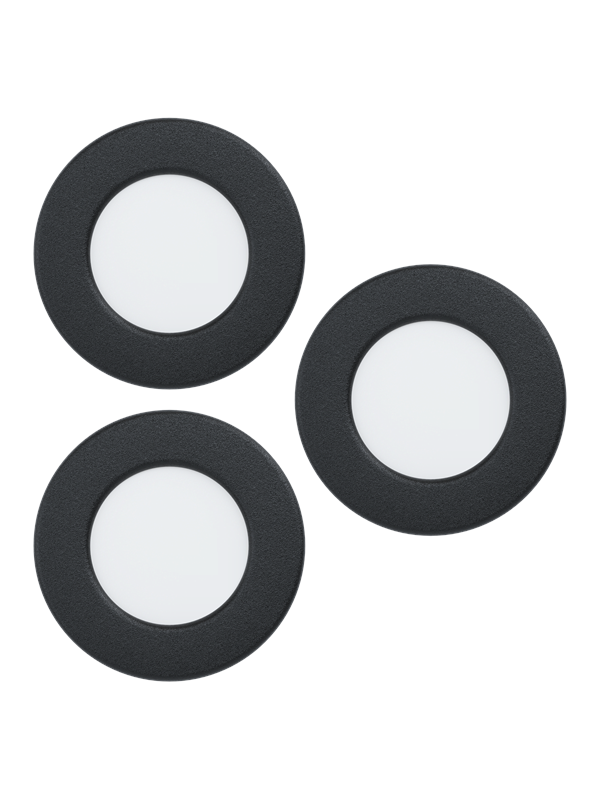 EGLO FUEVA 6-Z SISÄÄNRAKENNETTU. SETTI Ø88 RGB/CCT 3X2,8W 1020LM IP44 MUSTA