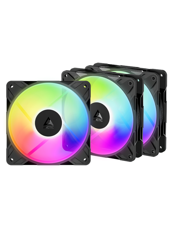 Arctic P12 Pro Reverse A-RGB - 3 Pack - Kotelotuuletin - 120mm - musta