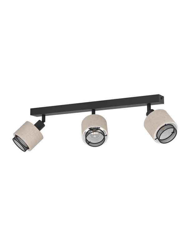 EGLO ROSLEY SPOT RAIL L430 3XE14 MUSTA/PELLAVA
