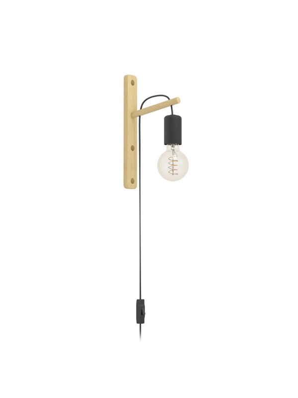 EGLO POCKLEY WALL E27 MUSTA/PUU FSC