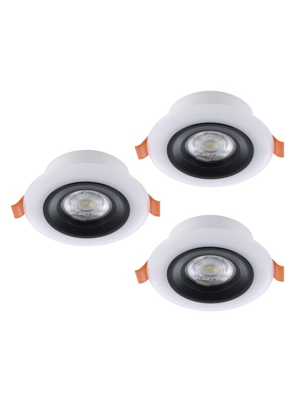 EGLO SISÄÄNRAKENNETTU CALONGE. SARJA Ø98 3X520LM+RGB REUNA FJ. BETJ. MUSTAVALKOINEN