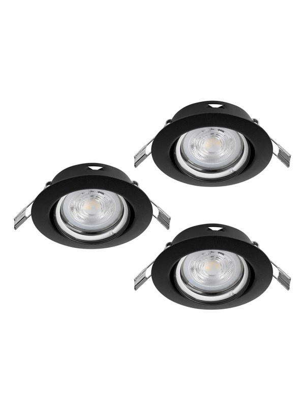 EGLO SISÄÄNRAKENNETTU FAVAZZINA. KIP Ø88 GU10 3X4,9W 3X400LM MUSTA