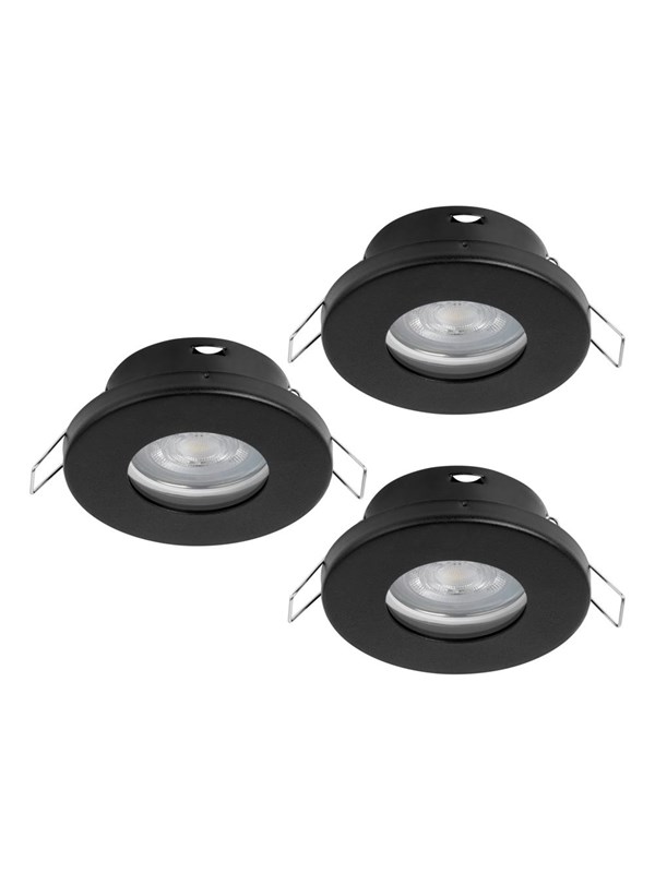 EGLO SISÄÄNRAKENNETTU FAVAZZINA. KIPØ88 GU10 3X4.9W 3X400LM IP44 MUSTA