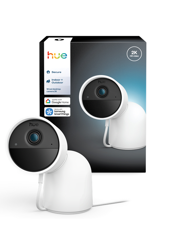 Philips Hue Secure- langallinen kamera 2K, jossa pöytäteline - valkoinen
