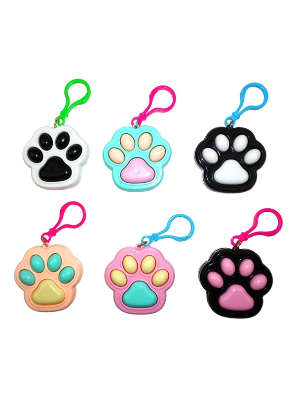 Pocket Money Fidget Click Paw Keychain - assorted