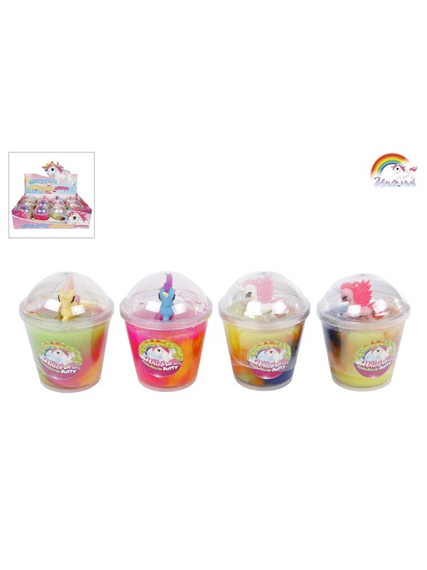 Pocket Money Unicorn Rainbow Slime With Figure - assorted