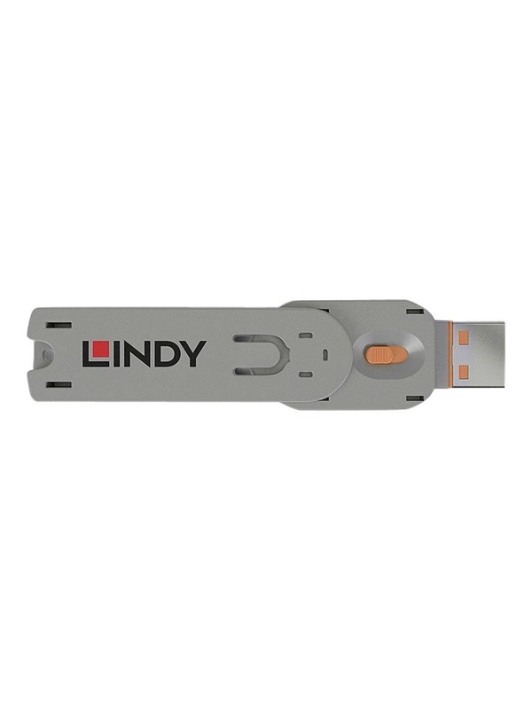 Lindy 40623, Portinlukitsin, USB A-tyyppi, Oranssi, Akryylinitriilibutadieenistyreeni (ABS), 1 kpl, Muovipussi