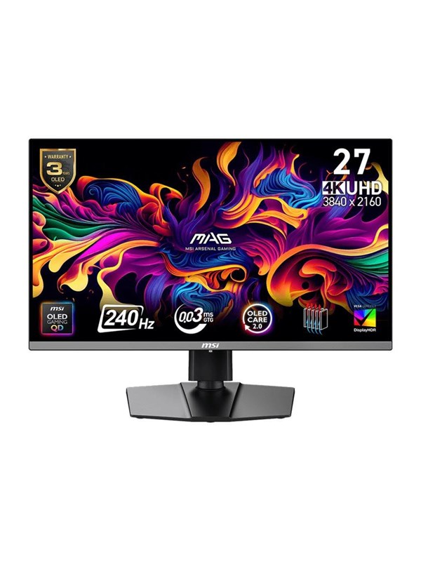 26.5" MSI MAG 272UP - 3840x2160 (4K) - 240Hz - QD-OLED - 15W USB-C