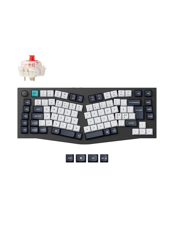 Keychron Q10 MAX 75% (Alice Layout) - Gateron Jupiter Red - Pelinäppäimistö - ilman numpadia - Pohjoismainen - Sininen