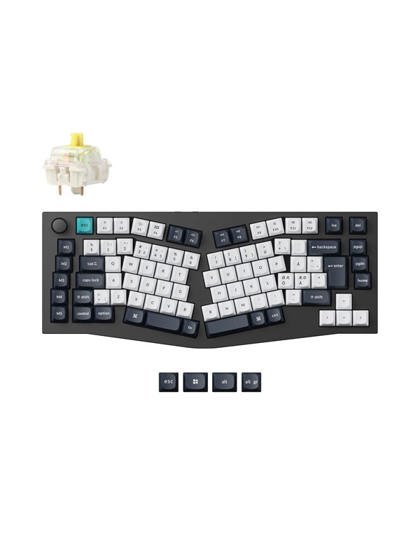 Keychron Q10 MAX 75% (Alice Layout) - Gateron Jupiter Banana - Pelinäppäimistö - ilman numpadia - Pohjoismainen - Sininen