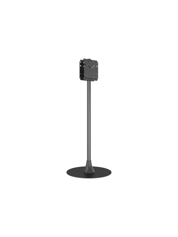 Multibrackets M stand - single pole - for digital signage panel - floorbase round - black - Max 50 kg - recommended for 55""