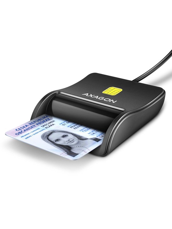 AXAGON USB-A Smart Card / ID Card FlatReader