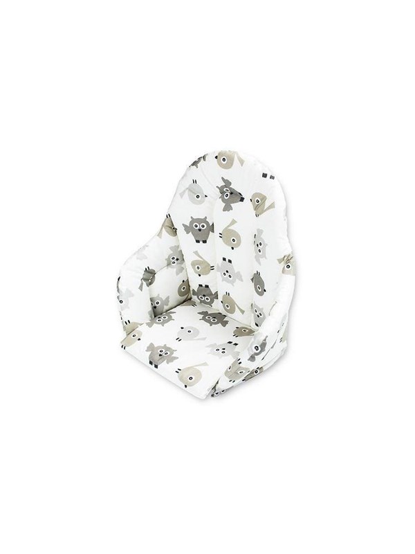 Anne & Mikael high chair cushion gray owl pattern