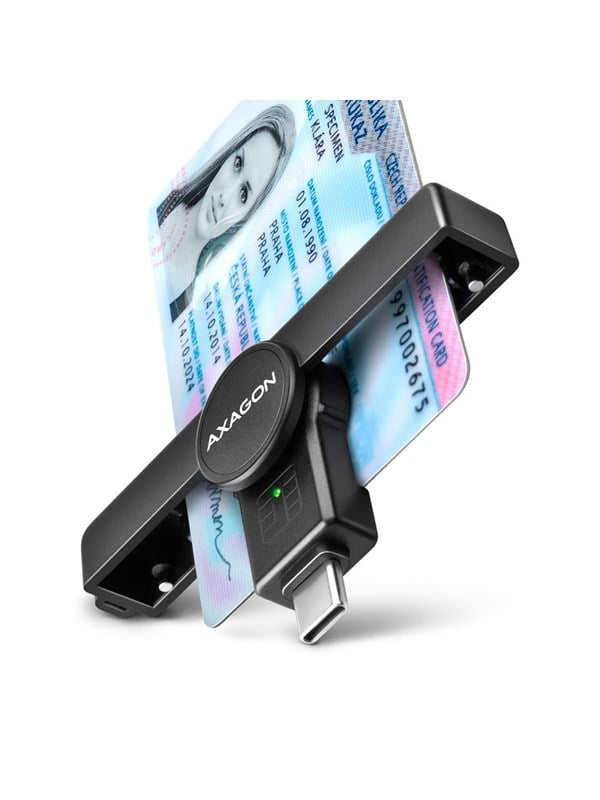 AXAGON USB-C Smart Card /ID Card PocketReader