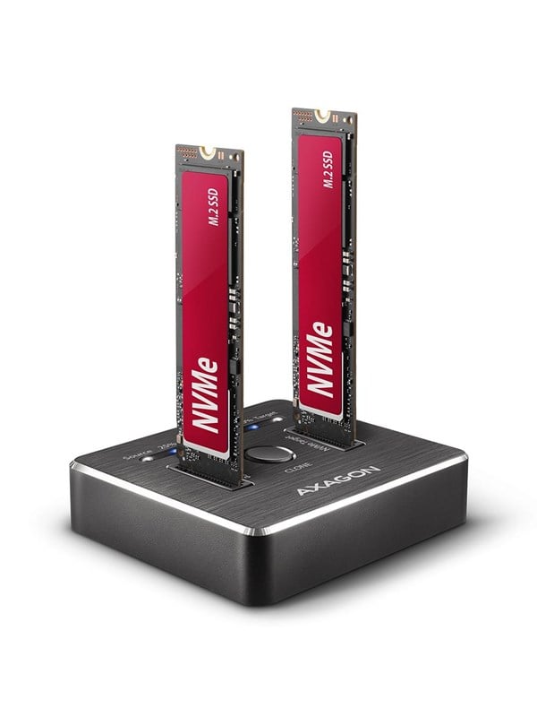 AXAGON CloneMaster USB-C 10 Gbps Dual NVMe M.2 SSD Dock