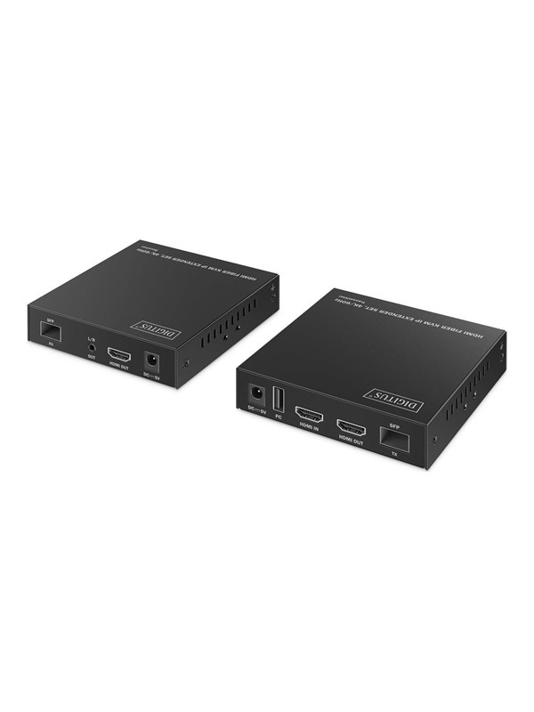 DIGITUS - Extender Set - KVM / audio / serial / USB extender - HDMI 1GbE USB