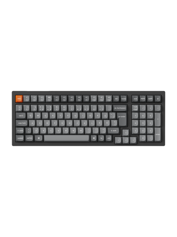 Keychron K4 MAX Wireless Tri-Mode - Keychron Super Red - Pelinäppäimistö - Pohjoismainen - Harmaa