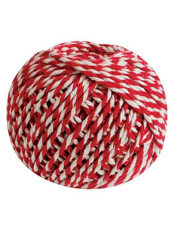 SCANSEASON Cotton yarn gift ribbon red/white 40 meters