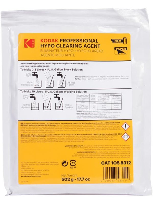 KODAK Professional Hypo Clearing Agent Powder To Make 19L