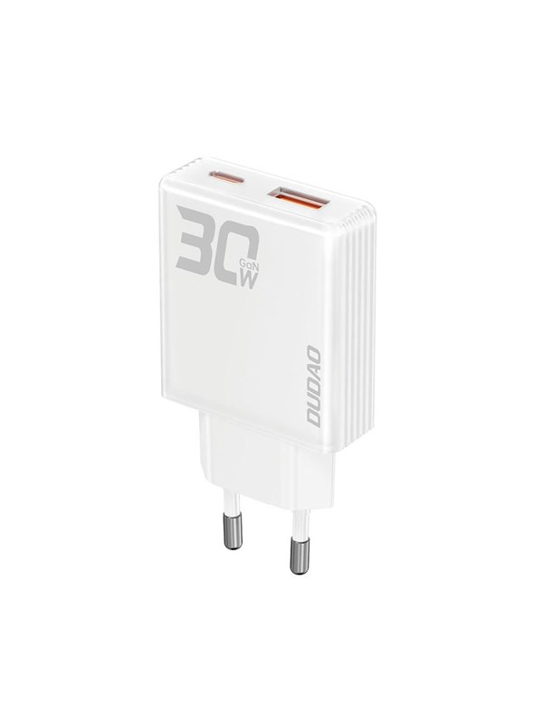 Dudao GaN A30EU 30W USB-A / USB-C Wall Charger - White