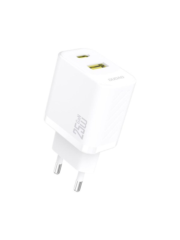 Dudao A26T GaN 25W USB-A USB-C Charger - White