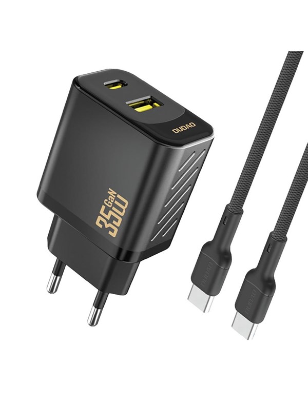 Dudao A27 MaxC 35W GaN Wall Charger + USB-C Cable - Black