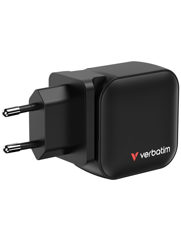 Verbatim Mini GaN Charger 70W 3 Port US plug with EU and UK adaptors