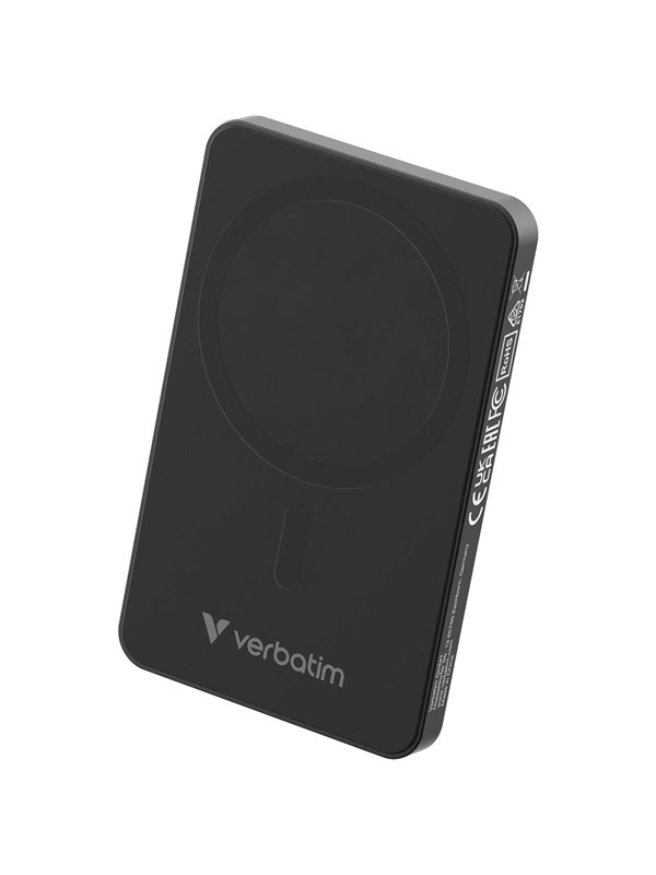 Verbatim Charge 'n' Go Essentials wireless power bank - magnetic - 24 pin USB-C - 20 Watt - 5000 mAh