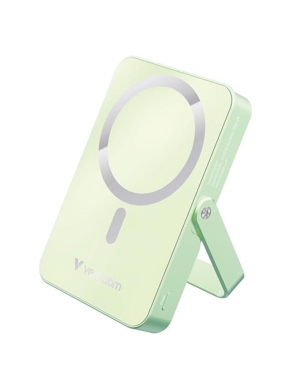 Verbatim Charge 'n' Go wireless power bank - magnetic with stand - Li-pol - 24 pin USB-C - 20 Watt - 10000 mAh